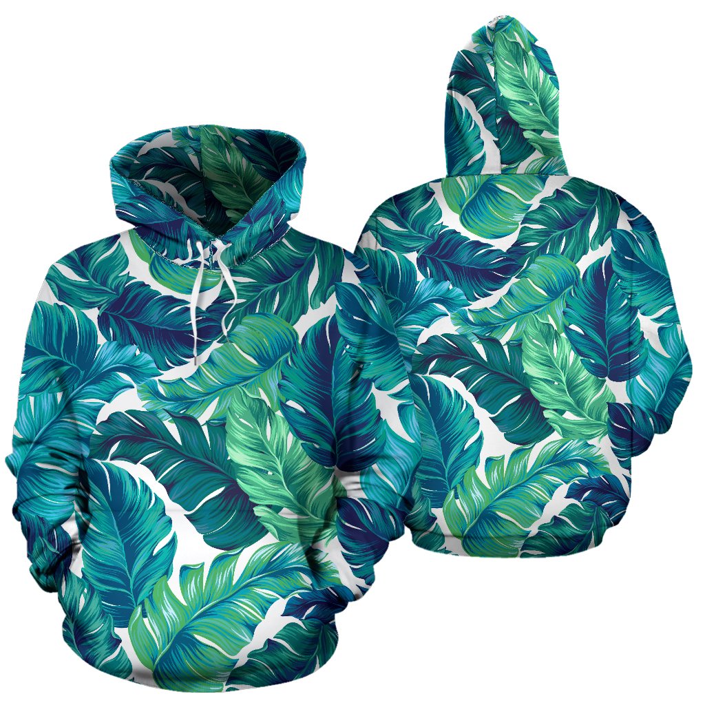 Brightness Tropical Palm Leaves Pullover Hoodie