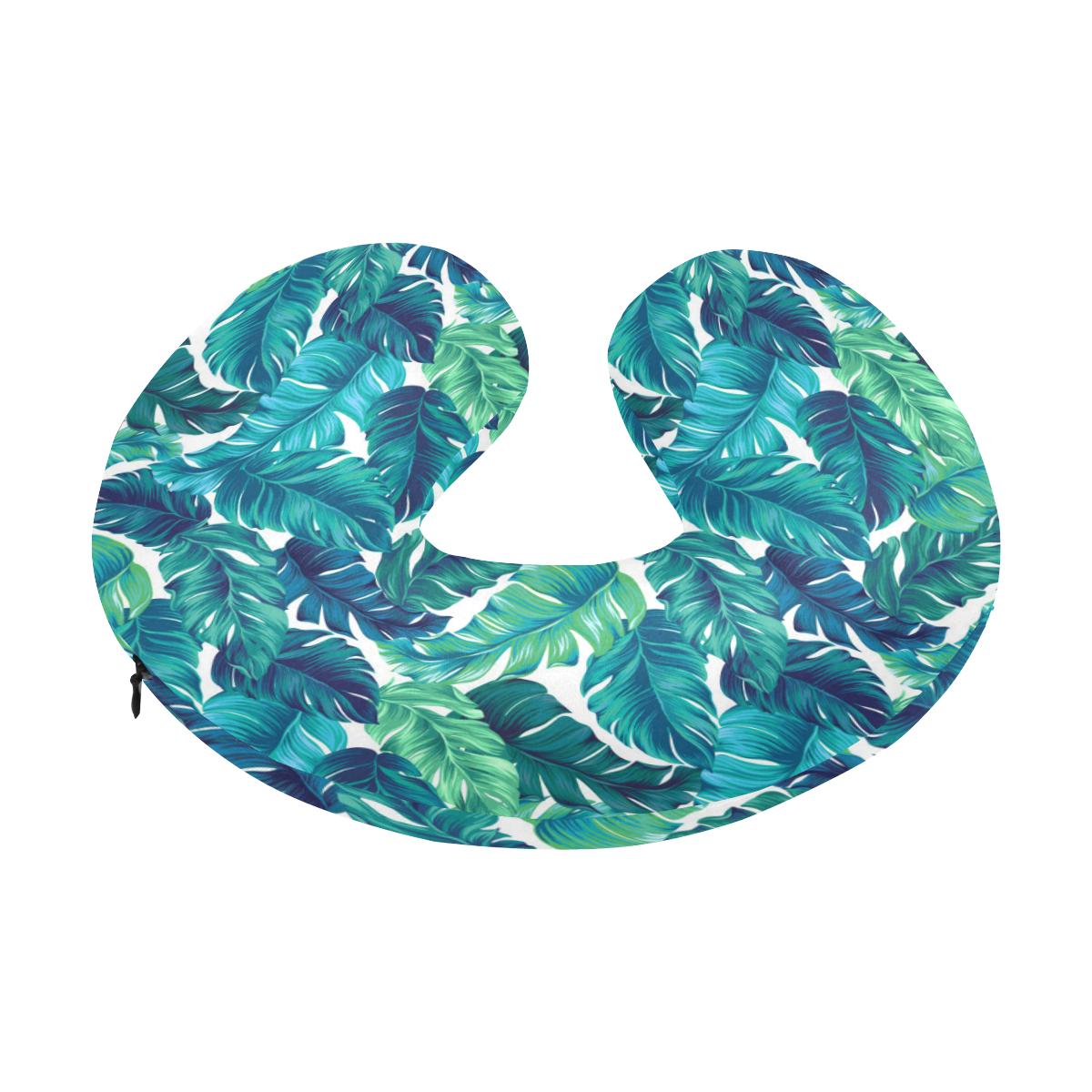 Brightness Tropical Palm Leaves U-Shaped Travel Neck Pillow-JTAMIGO.COM