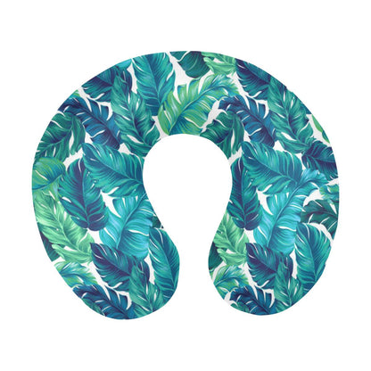 Brightness Tropical Palm Leaves U-Shaped Travel Neck Pillow-JTAMIGO.COM