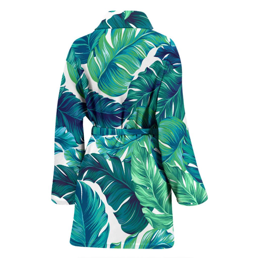 Brightness Tropical Palm Leaves Women Bath Robe-JTAMIGO.COM