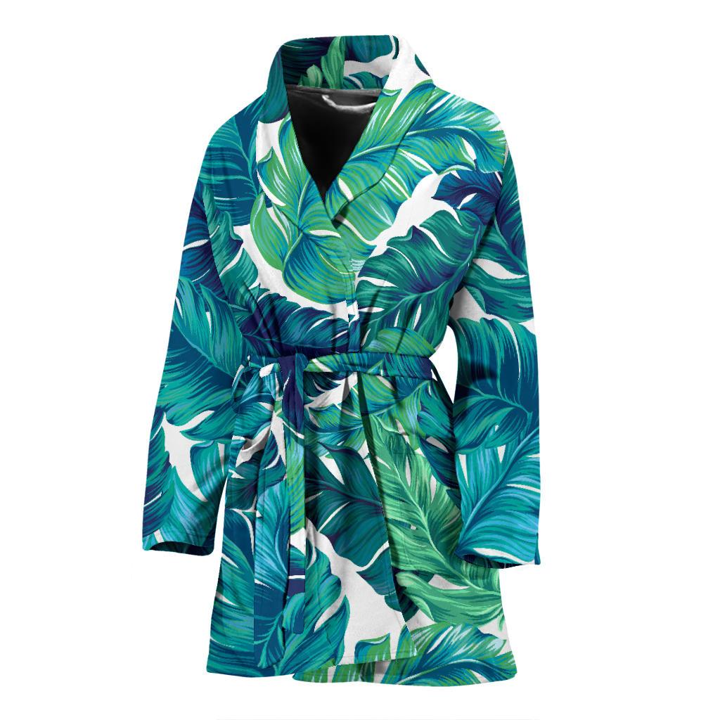 Brightness Tropical Palm Leaves Women Bath Robe-JTAMIGO.COM