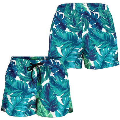 Brightness Tropical Palm Leaves Women Shorts-JTAMIGO.COM