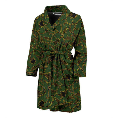 Brocade Pattern Print Design 02 Men Bathrobe-JORJUNE.COM