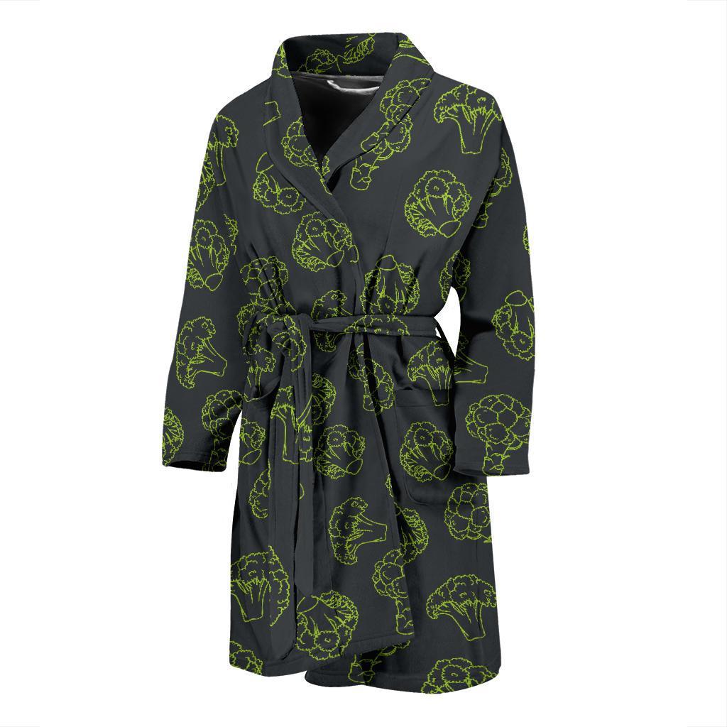 Broccoli Pattern Print Design 01 Men Bathrobe-JORJUNE.COM