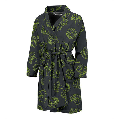 Broccoli Pattern Print Design 01 Men Bathrobe-JORJUNE.COM