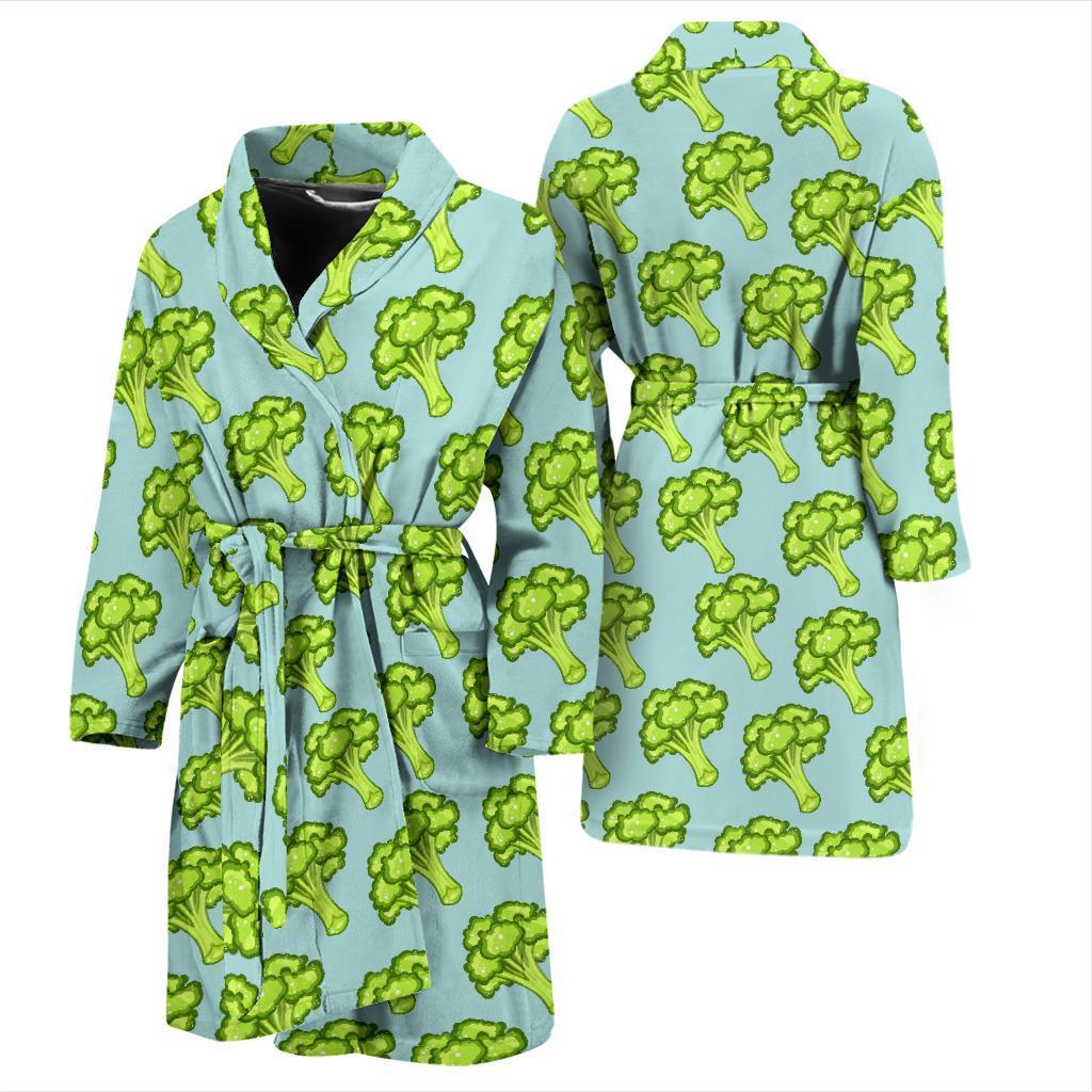 Broccoli Pattern Print Design 02 Men Bathrobe-JORJUNE.COM