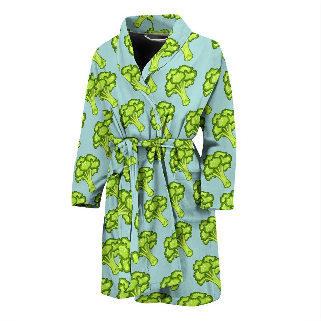 Broccoli Pattern Print Design 02 Men Bathrobe-JORJUNE.COM