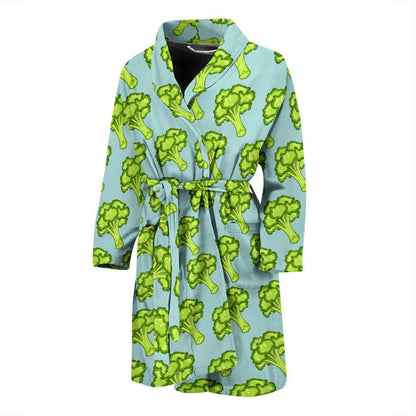 Broccoli Pattern Print Design 02 Men Bathrobe-JORJUNE.COM