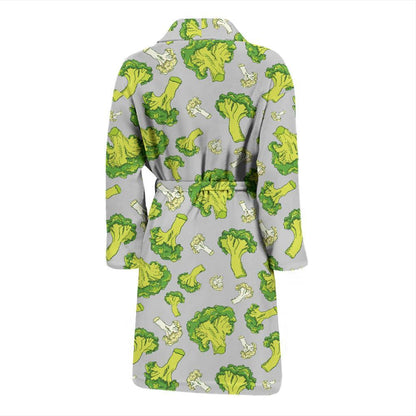 Broccoli Pattern Print Design 03 Men Bathrobe-JORJUNE.COM