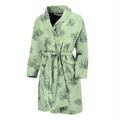 Broccoli Pattern Print Design 05 Men Bathrobe-JORJUNE.COM