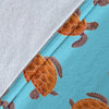 Brow Sea Turtle Print Pattern Fleece Blanket