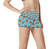 Brow Sea Turtle Print Pattern High Waisted Spandex Shorts-JTAMIGO.COM