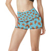 Brow Sea Turtle Print Pattern High Waisted Spandex Shorts-JTAMIGO.COM