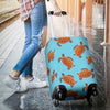 Brow Sea Turtle Print Pattern Luggage Cover Protector