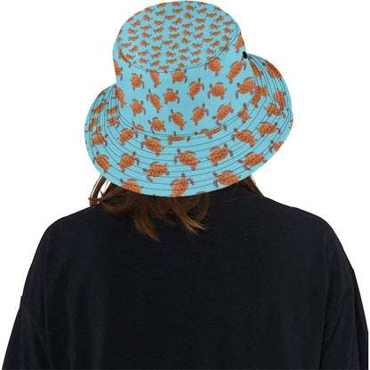 Brow Sea Turtle Print Pattern Unisex Bucket Hat