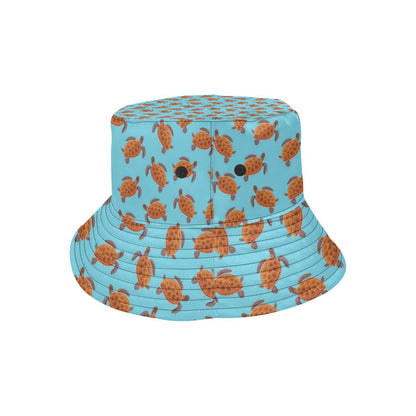 Brow Sea Turtle Print Pattern Unisex Bucket Hat