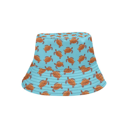 Brow Sea Turtle Print Pattern Unisex Bucket Hat