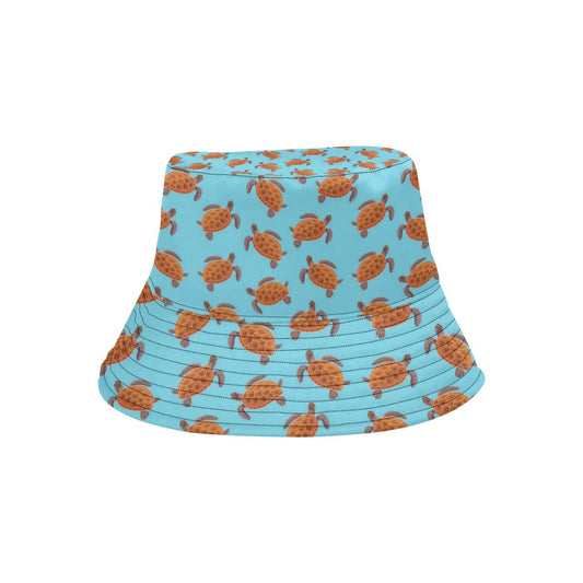 Brow Sea Turtle Print Pattern Unisex Bucket Hat
