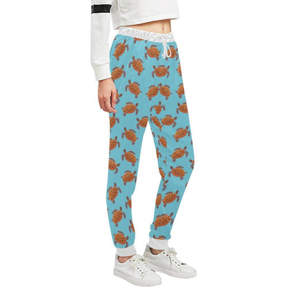Brow Sea Turtle Print Pattern Unisex Casual Sweatpants (Model L11)-JTAMIGO.COM