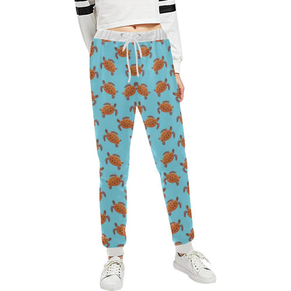 Brow Sea Turtle Print Pattern Unisex Casual Sweatpants (Model L11)-JTAMIGO.COM