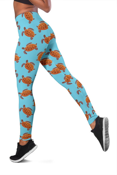 Brow Sea Turtle Print Pattern Women Leggings