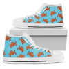 Brown Sea Turtle Print Pattern Women High Top Shoes