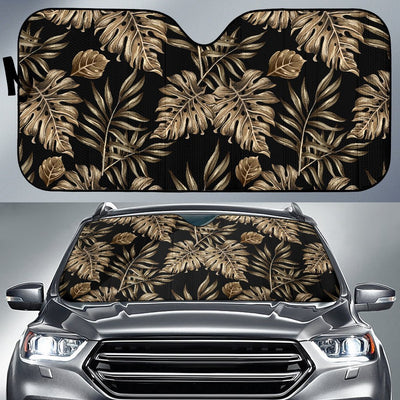 Brown Tropical Palm Leaves Car Sun Shade For Windshield