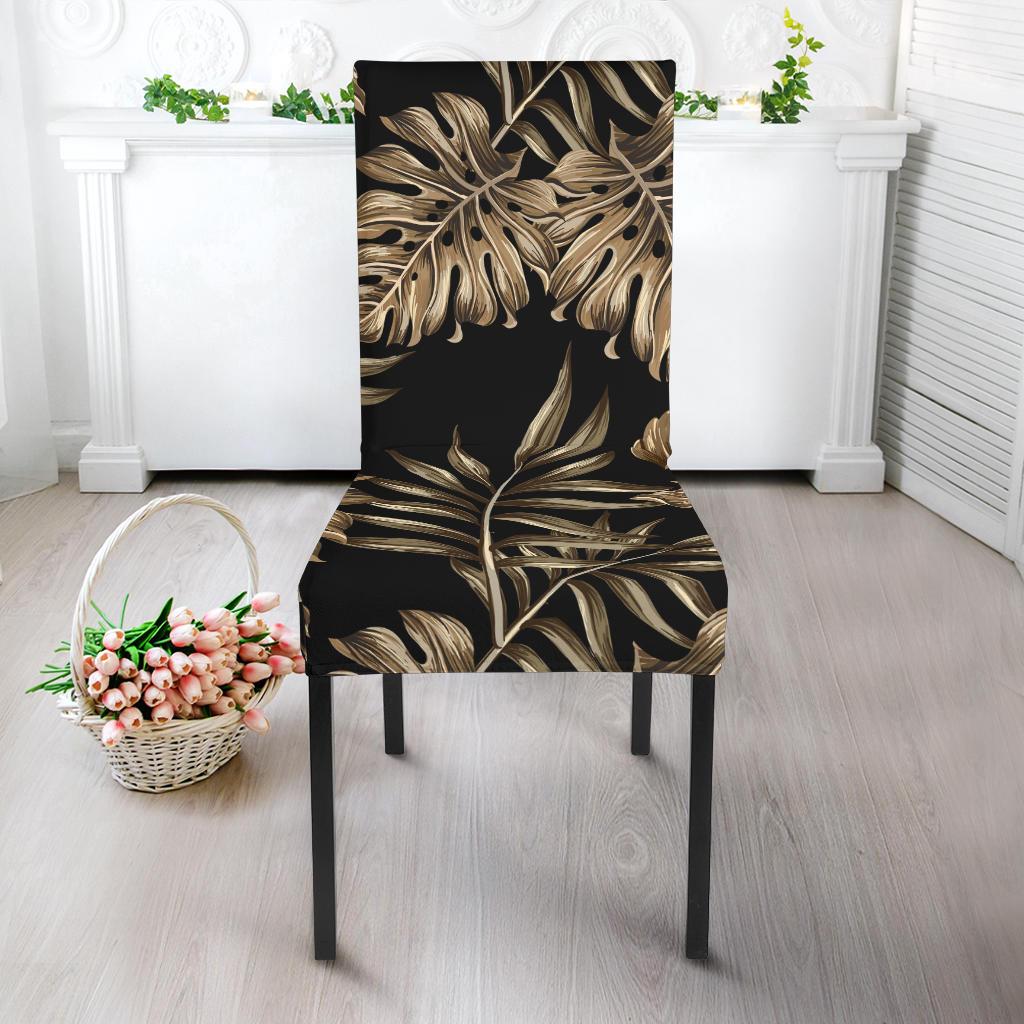 Brown Tropical Palm Leaves Dinning Chair Slipper-JTAMIGO.COM