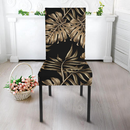 Brown Tropical Palm Leaves Dinning Chair Slipper-JTAMIGO.COM