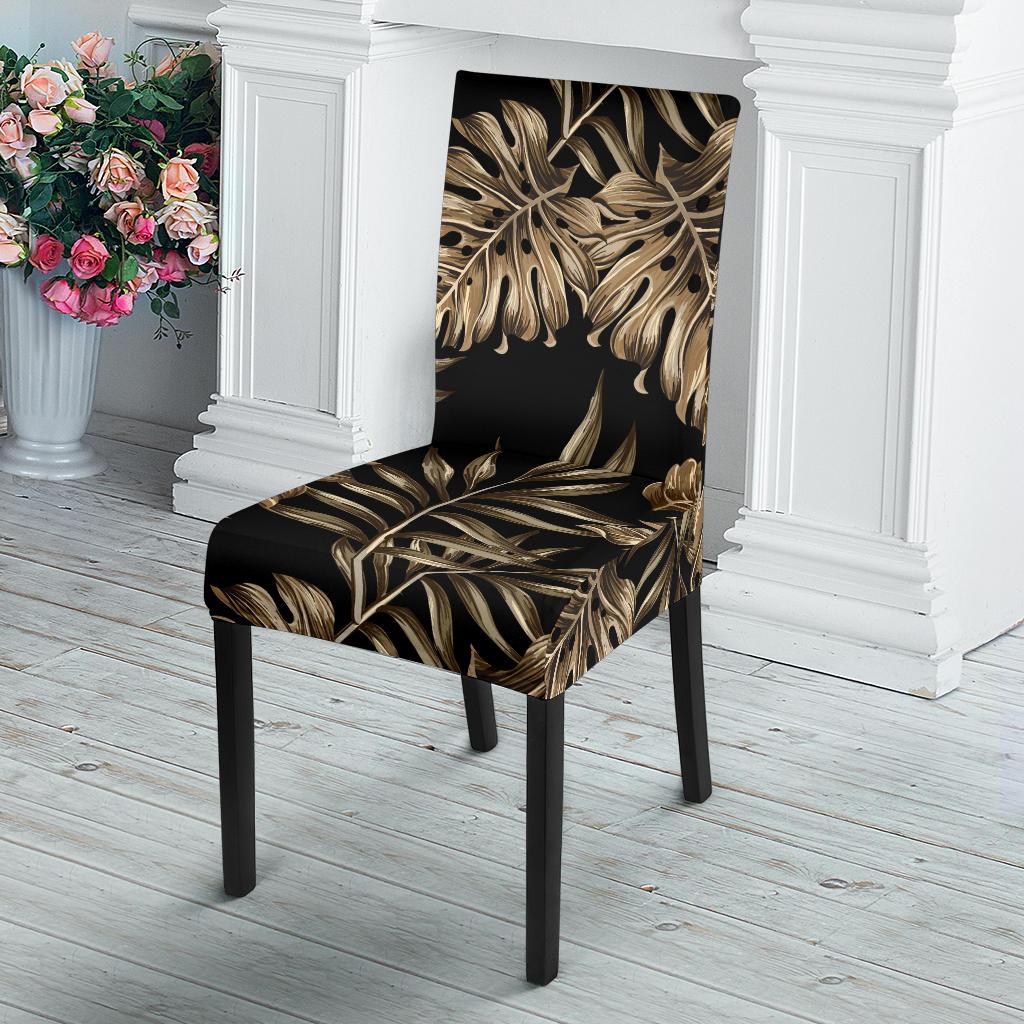 Brown Tropical Palm Leaves Dinning Chair Slipper-JTAMIGO.COM