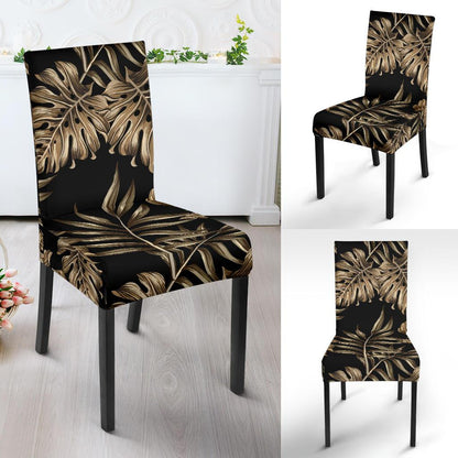 Brown Tropical Palm Leaves Dinning Chair Slipper-JTAMIGO.COM