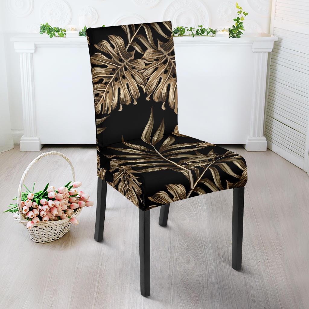 Brown Tropical Palm Leaves Dinning Chair Slipper-JTAMIGO.COM