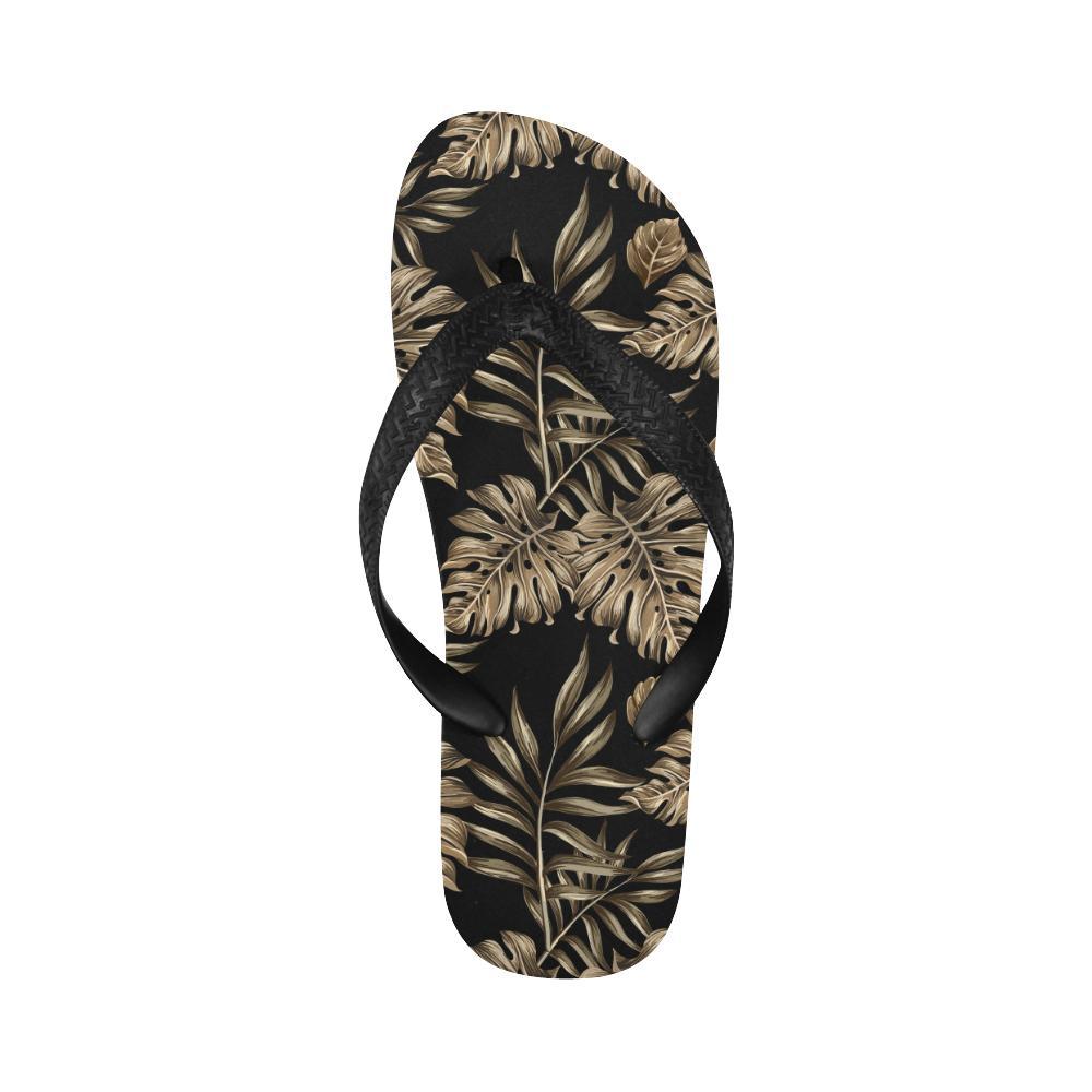 Brown Tropical Palm Leaves Flip Flops-JTAMIGO.COM