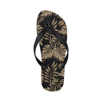 Brown Tropical Palm Leaves Flip Flops-JTAMIGO.COM