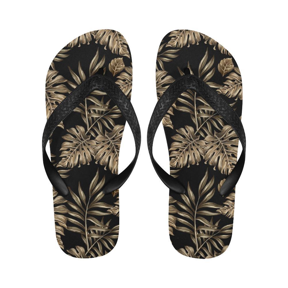Brown Tropical Palm Leaves Flip Flops-JTAMIGO.COM