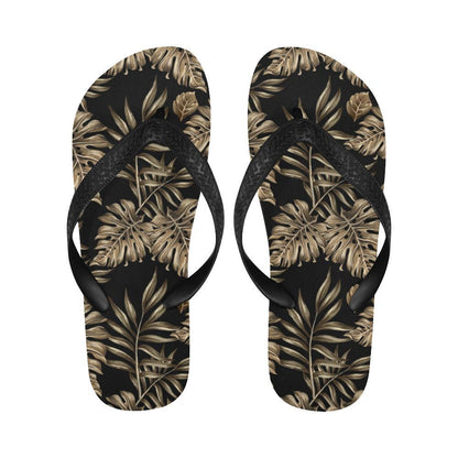Brown Tropical Palm Leaves Flip Flops-JTAMIGO.COM