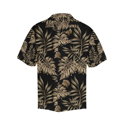 Brown Tropical Palm Leaves Men Aloha Hawaiian Shirt