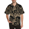 Brown Tropical Palm Leaves Men Aloha Hawaiian Shirt