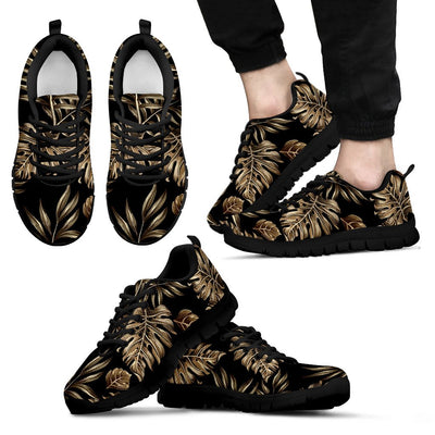 Brown Tropical Palm Leaves Men Sneakers Shoes