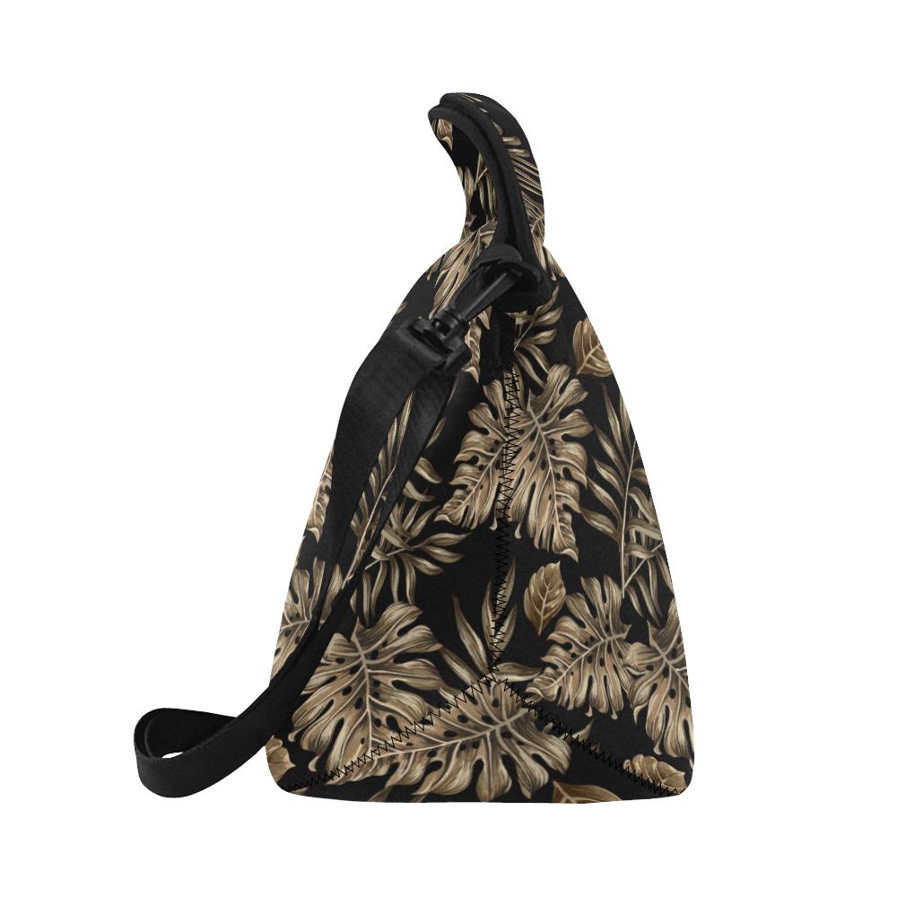 Brown Tropical Palm Leaves Neoprene Lunch Bag (Model 1669)(Large)-JTAMIGO.COM