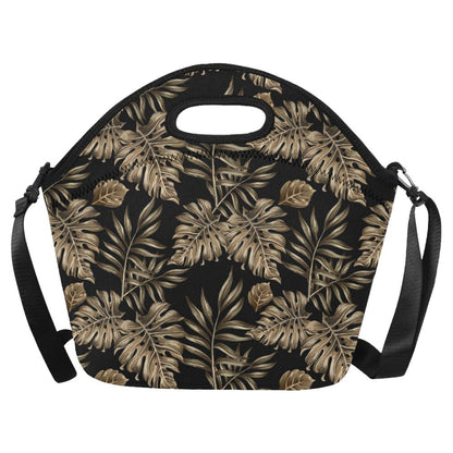 Brown Tropical Palm Leaves Neoprene Lunch Bag (Model 1669)(Large)-JTAMIGO.COM