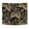 Brown Tropical Palm Leaves Tapestry