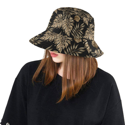 Brown Tropical Palm Leaves Unisex Bucket Hat