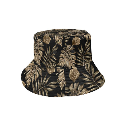 Brown Tropical Palm Leaves Unisex Bucket Hat