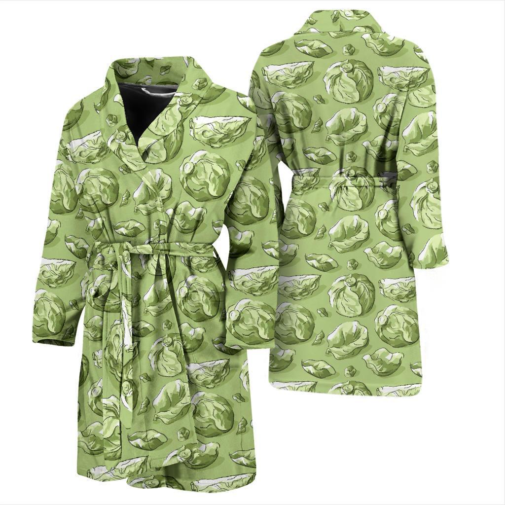 Brussels Sprouts Pattern Print Design 01 Men Bathrobe-JORJUNE.COM