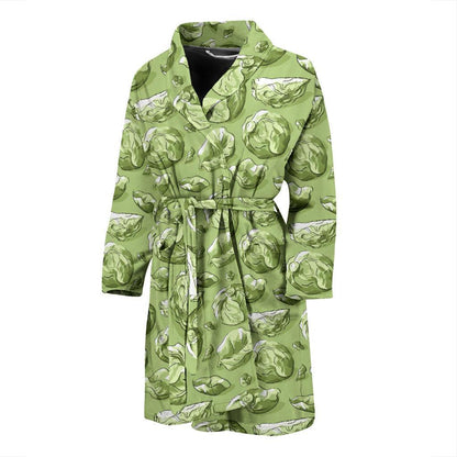 Brussels Sprouts Pattern Print Design 01 Men Bathrobe-JORJUNE.COM