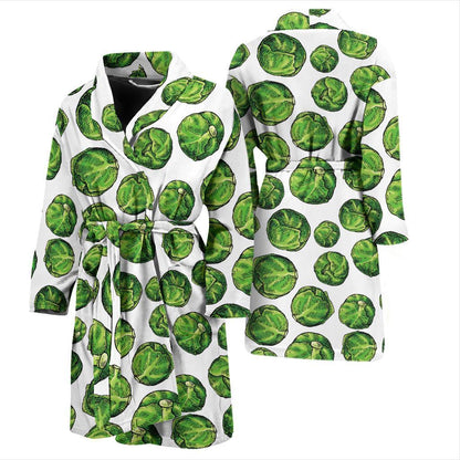 Brussels Sprouts Pattern Print Design 02 Men Bathrobe-JORJUNE.COM