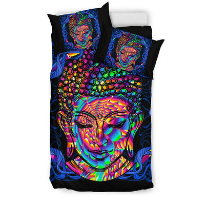 Buddha Head Colorful Print Duvet Cover Bedding Set