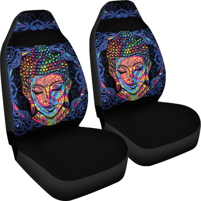 Buddha Head Colorful Print Universal Fit Car Seat Covers