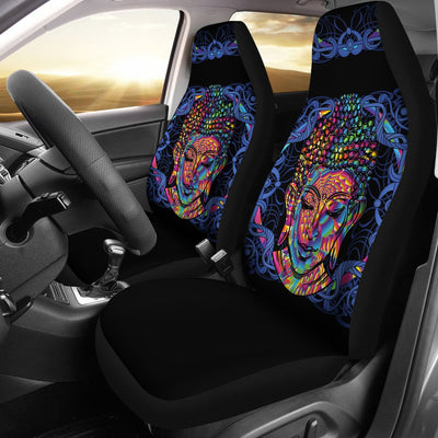 Buddha Head Colorful Print Universal Fit Car Seat Covers